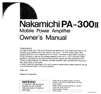 Nakamichi PA-300-II-Owner-Manual